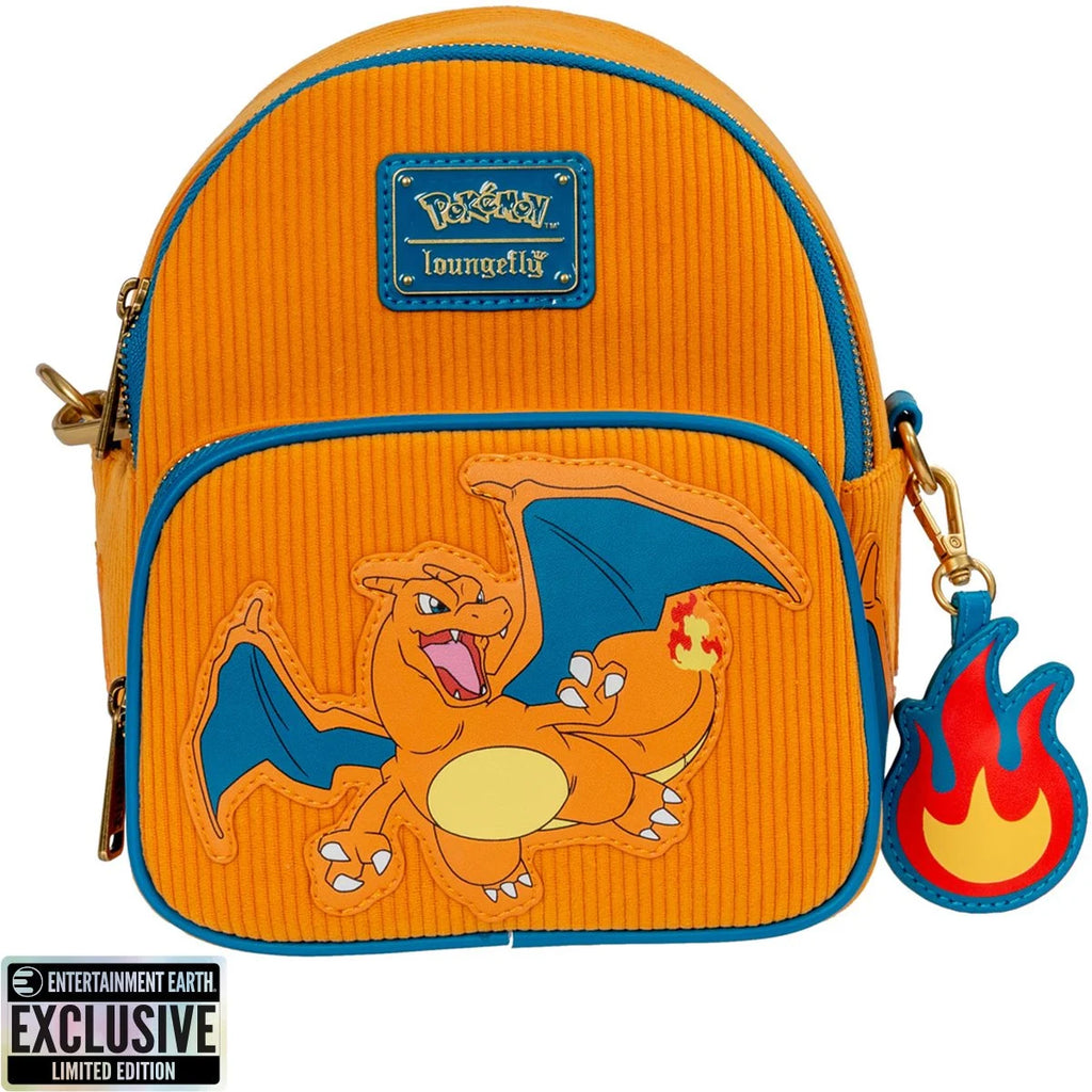 LoungeFly Pokemon Charizard Corduroy Mini-Backpack