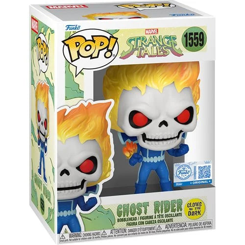 Funko Pop! Marvel Strange Tales Ghost Rider Glow-in-the-Dark Funko Pop! Vinyl Figure #1559 - Entertainment Earth Exclusive