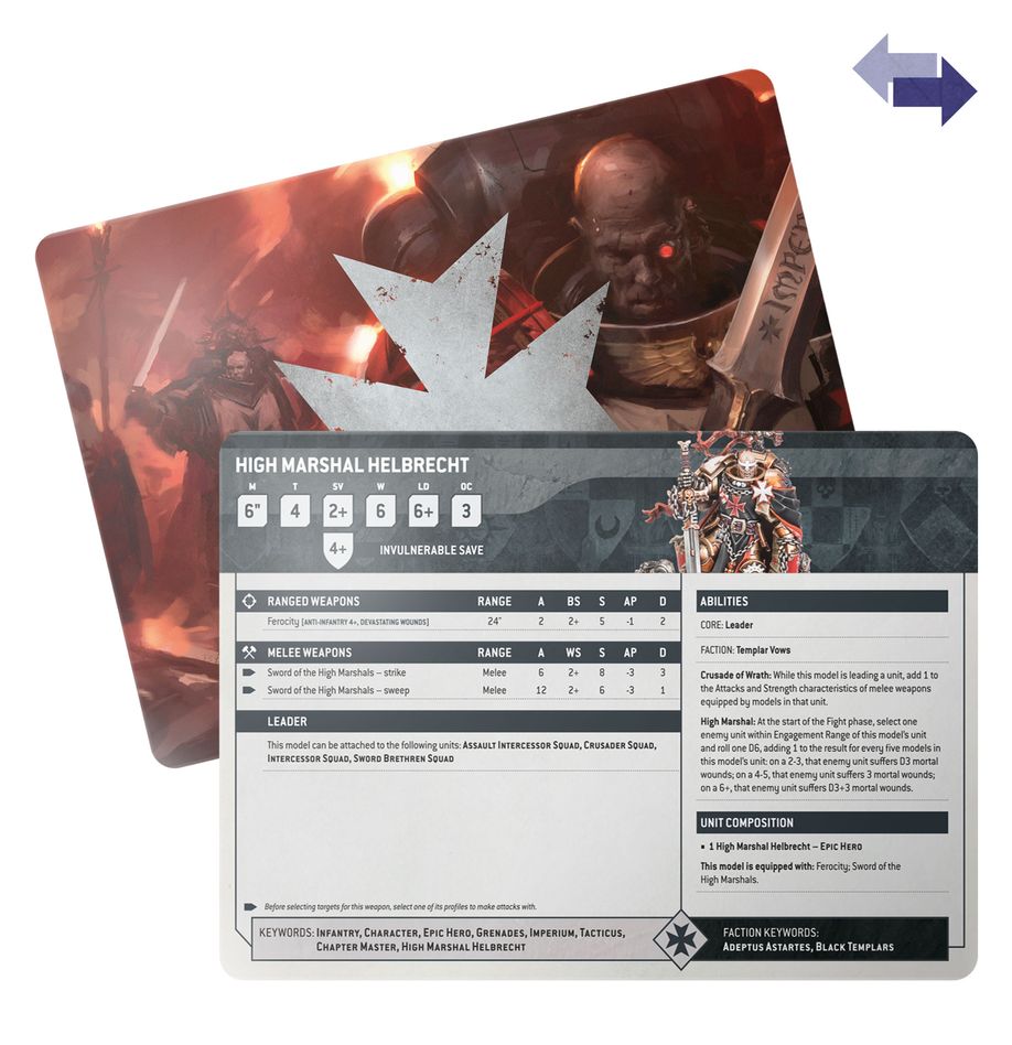 Warhammer 40K: Black Templars - Datasheet Cards
