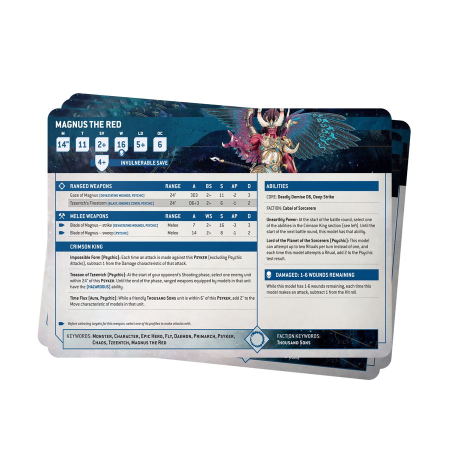 Warhammer 40k Datasheet Cards: Thousand Sons