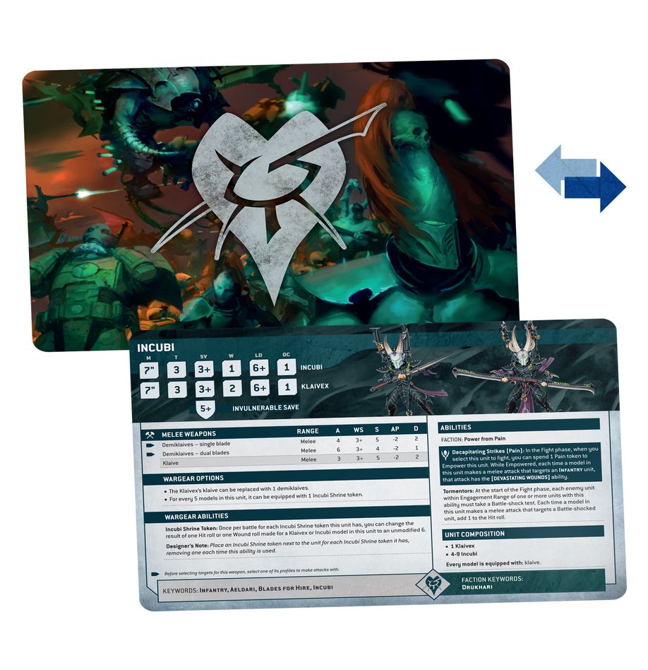 Warhammer 40k Datasheet Cards: Drukhari