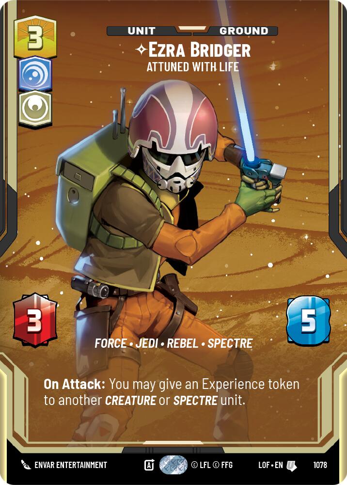 Ezra Bridger (1078) - Attuned With Life (Prestige Foil) (1078) [Legends of the Force]