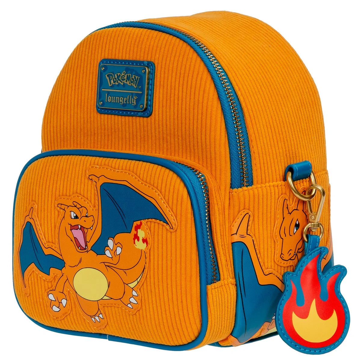 LoungeFly Pokemon Charizard Corduroy Mini-Backpack