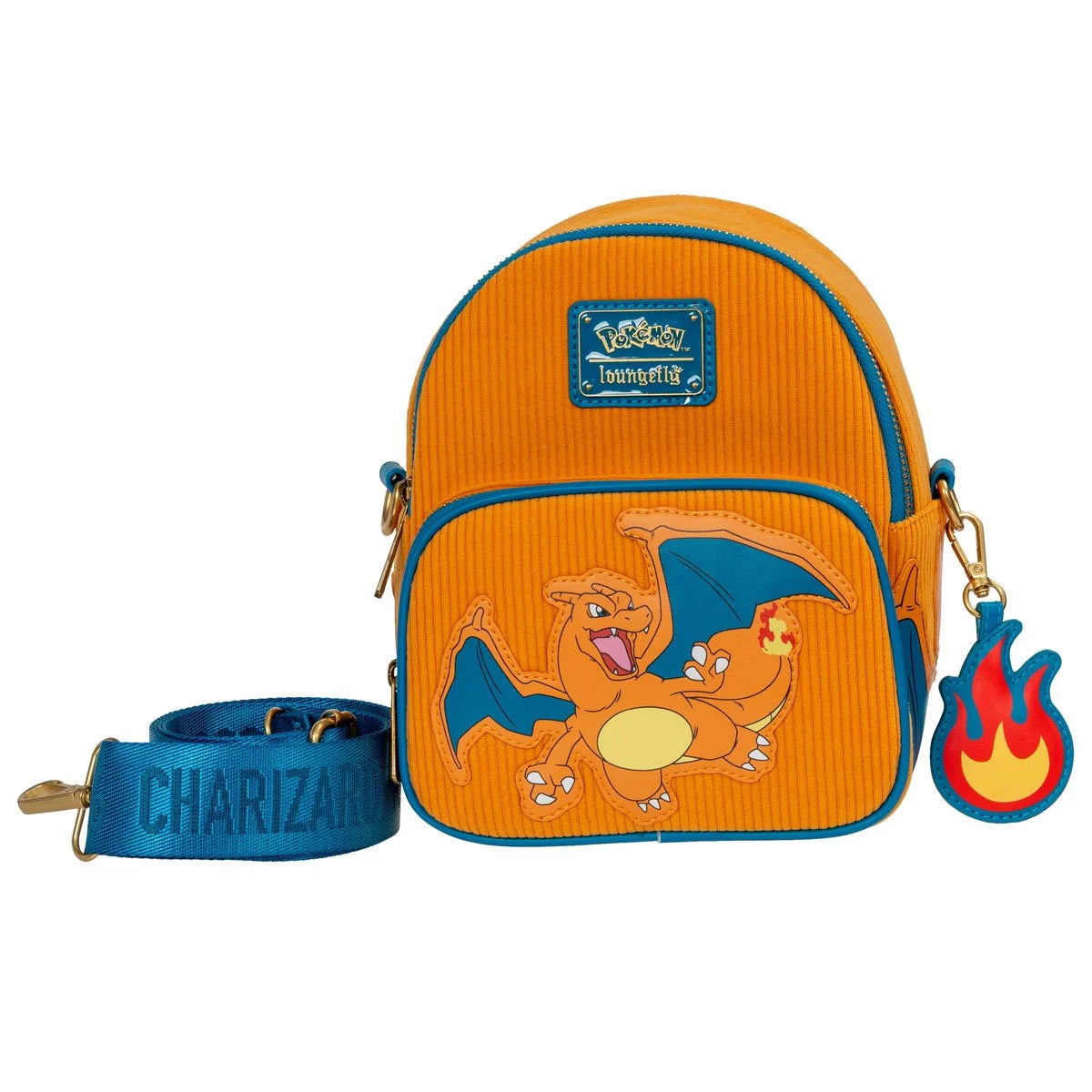 LoungeFly Pokemon Charizard Corduroy Mini-Backpack