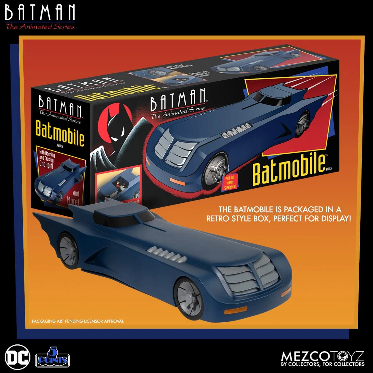 Mezco Toys Batman: The Animated Series Batmobile 5 Points Vehicle