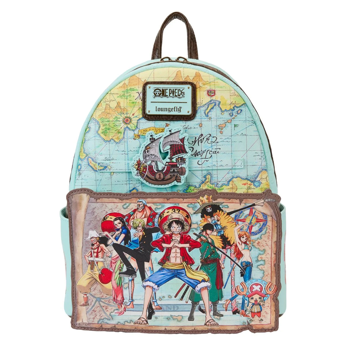 LoungeFly One Piece Luffy Gang Map Mini-Backpack