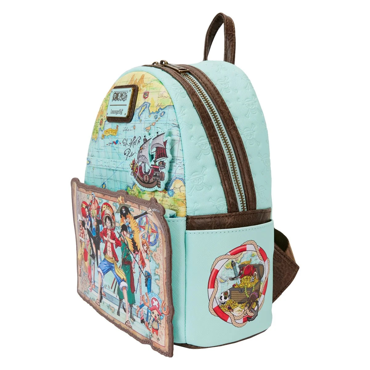 LoungeFly One Piece Luffy Gang Map Mini-Backpack