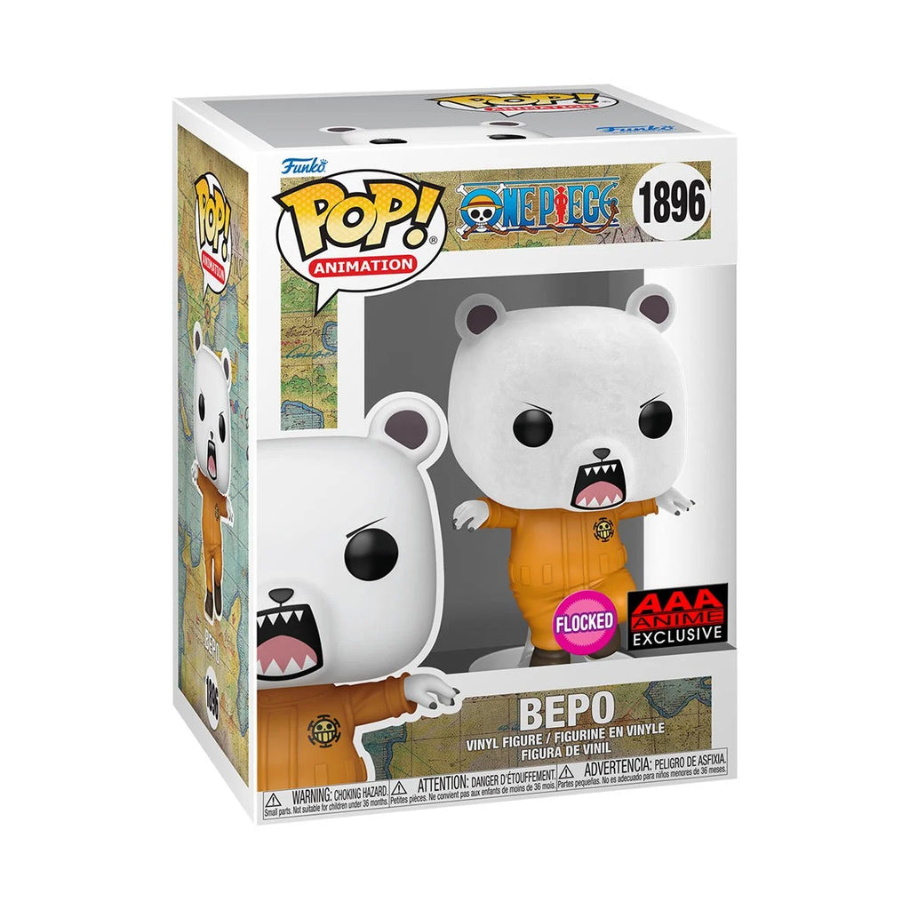 Funko Pop! One Piece Bepo Bear Flocked Vinyl Figure (AAA Anime)