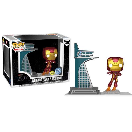 Funko Pop! Town Iron Man & Avengers Tower Exclusive 2-Piece Set - Paradise Hobbies LLC