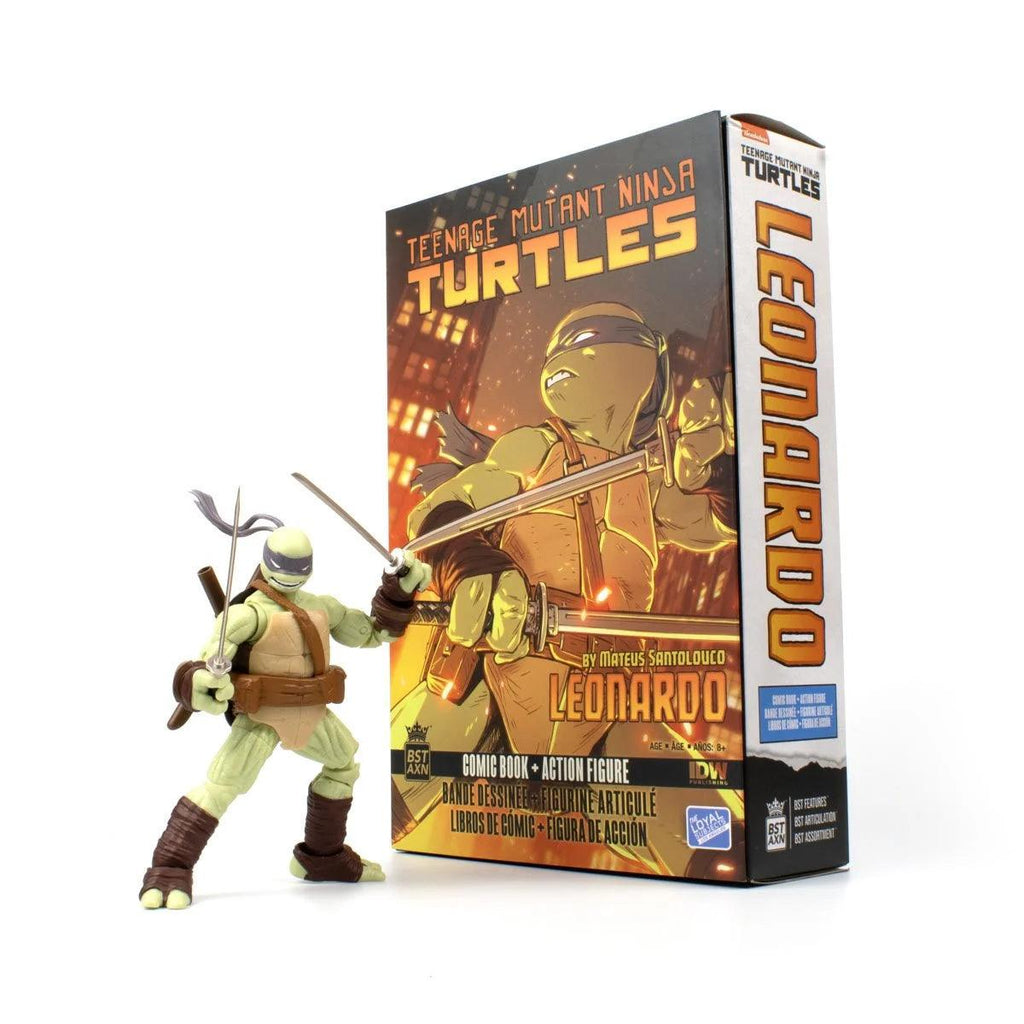 Teenage Mutant Ninja Turtles BST AXN IDW Leonardo Action Figure and Comic Book Set - Paradise Hobbies LLC