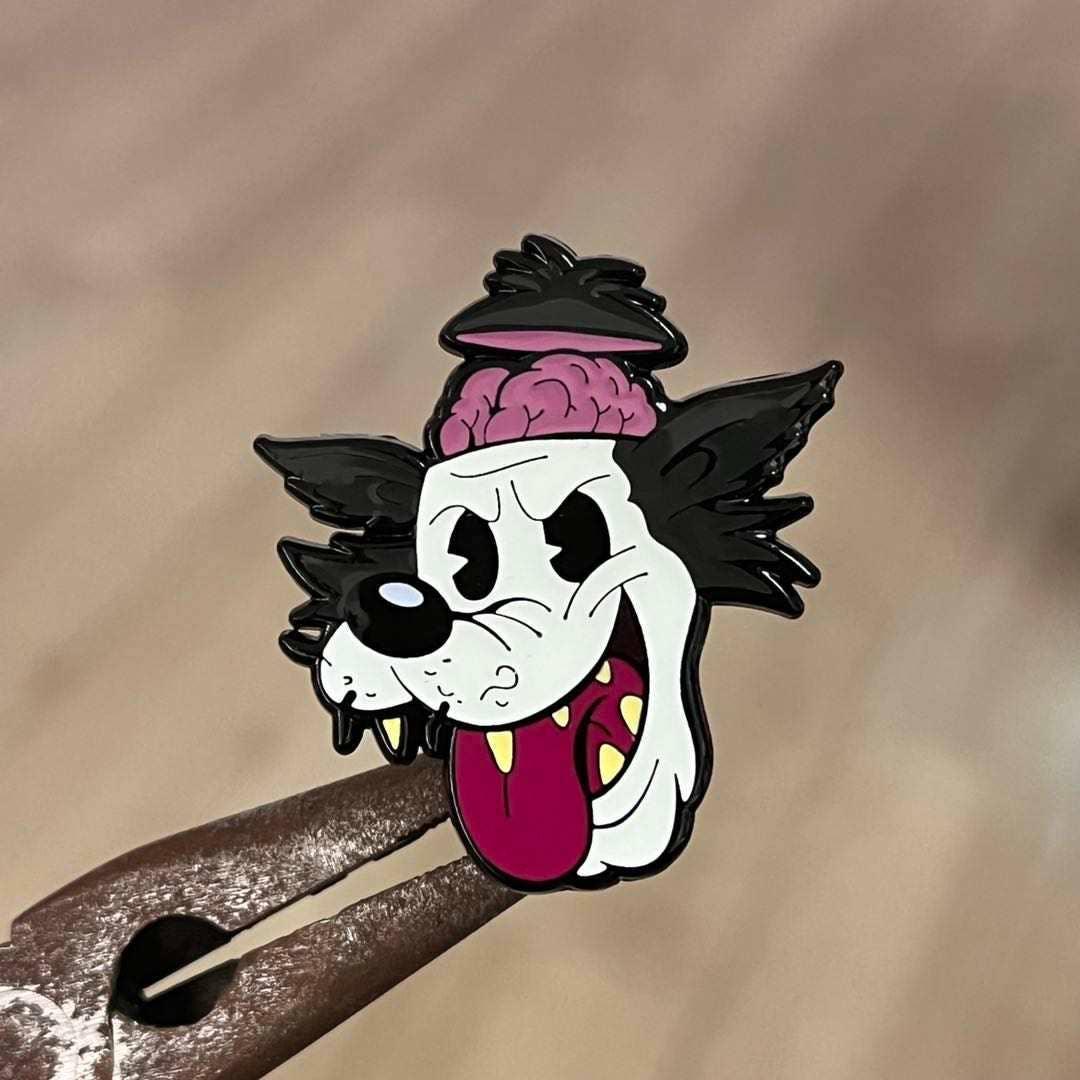 Xeno Pop - Cartoon Creepies-Big Bad Wolf Head-1.5" Hard Enamel pin - Paradise Hobbies LLC