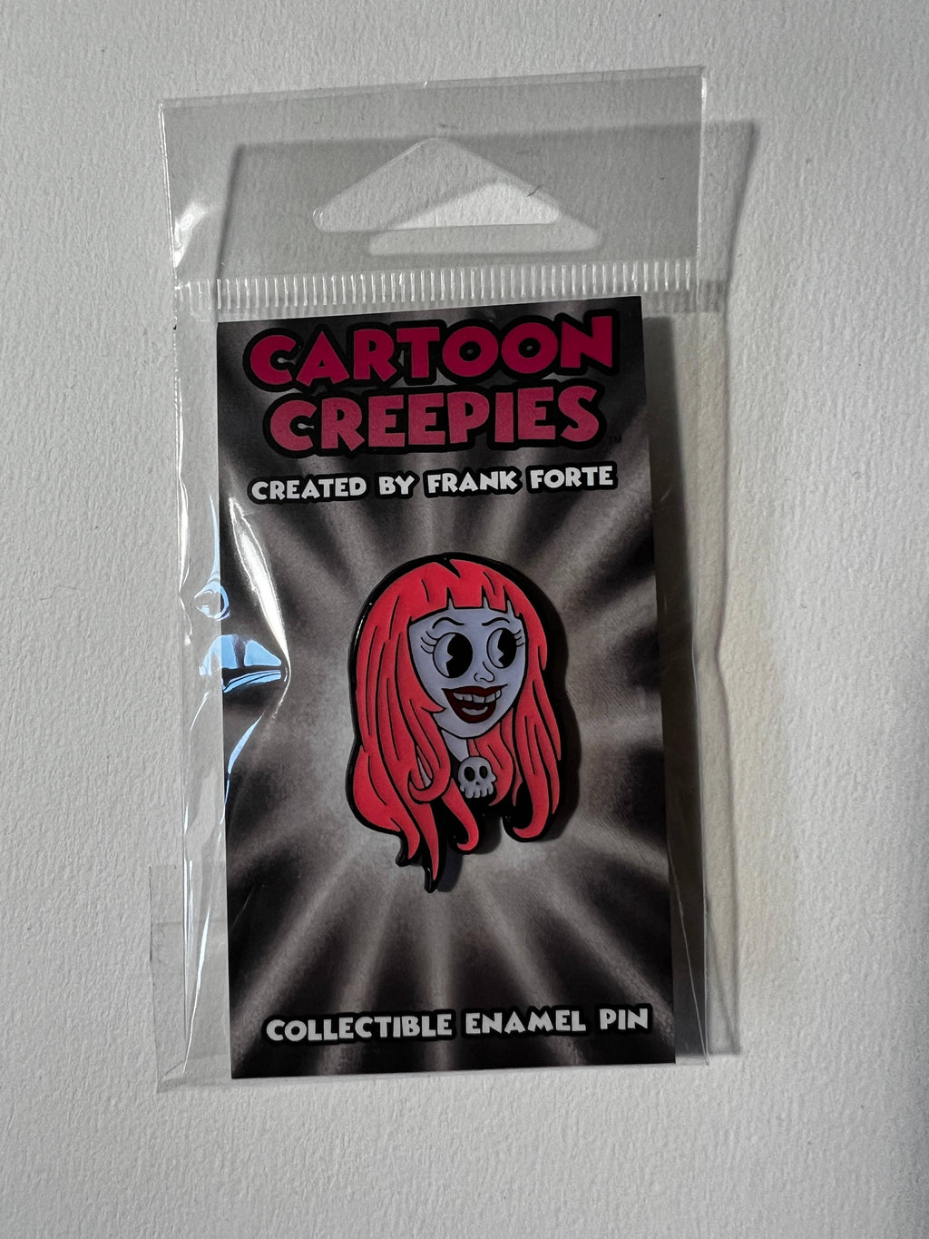 Xeno Pop - Cartoon Creepies-Pink Haired Molly Head-1.5" Hard Enamel pin - Paradise Hobbies LLC
