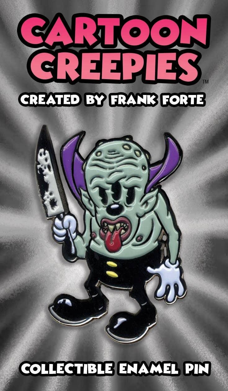 Xeno Pop - Cartoon Creepies Triclops with a Knife 1.75" Soft Enamel pin - Paradise Hobbies LLC